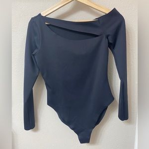 Parade Black Longsleeve Bodysuit (w/ chest cutout)